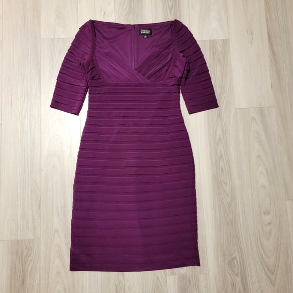 Adrianna Papell Ribbed Purple Dress - Picture 1 of 6